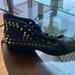 Converse Shoes | Converse All Star Black Leather Gold Tone Metal Spikes Women Size 6 1/2 | Color: Black/Gold | Size: 6.5