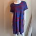 Lularoe Dresses | *Nwt* Lularoe Carly Red & Blue Color-Block Striped Dress | Color: Blue/Red | Size: Xs