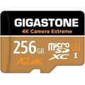 [5-Yrs Free Data Recovery] GIGASTONE 256GB Micro SD Card, Camera Extreme MAX, Up to 160/130 MB/s, MicroSDXC Memory Card for DJI, Gopro, Insta360, Dashcam, 4K Video, UHS-I A2 V30 U3 with Adapter