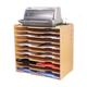 A3 Letter Tray Paper Organizer, Wood Desk Tray Organizer, Stacking Desk Trays (Color : GOLDEN OAK, Size : 51.8x33x49CM)