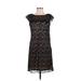DressBarn Casual Dress - Shift: Black Print Dresses - Women's Size 4 Petite