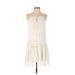 American Eagle Outfitters Casual Dress - A-Line Keyhole Sleeveless: Ivory Print Dresses - Women's Size 2X-Small