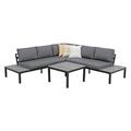 Mandalika Garden Aluminium Lounge Set Miro Furniture, Polywood, Grau, Groß