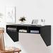 Hokku Designs Callini Floating Desk Wood in Black | 20.5 H x 42.5 W x 21 D in | Wayfair F81147698ABC491D98902E05A795EA56
