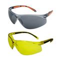 Global Vision Matrix Motorcycle Riding Safety Glasses 2 Pair Black & Yellow Frames w/ Smoke & Yellow Lenses