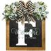 Hesroicy Personalized Farmhouse Welcome Door Sign with Burr-Free Alphabet Design Faux Greenery Bowknot and Custom Initial Last Name and Year - Home Supply for Your Front Door Wreath