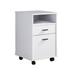 25 Inch Modern Rolling File Cabinet 2 Drawer Shelf Wheel Base White - Saltoro Sherpi