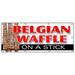 SignMission B-120 Belgian Waffle On Stick 48 x 120 in. Belgian Waffle On A Stick Banner Sign - Lolly Dough Sweets Fudge Puppies