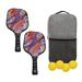 Pickleball Paddle Set 4x Pickleballs Balls with Carry Bag Pickleball Racquets Pickleball Paddle Rackets for Beginner to Advanced Player Pattern