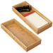 mDesign Wooden Bamboo Office Drawer Organizer Box Tray - 2 Pack - Natural Wood