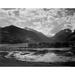 Lake and trees in foreground mountains and clouds in background in Rocky Mountain National Park C Poster Print by Ansel Adams (24 x 30)