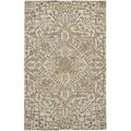 HomeRoots 512210 9 x 12 ft. Ivory & Brown Wool Floral Hand Tufted Handmade Stain Resistant Rectangle Area Rug