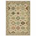 HomeRoots 509196 5 x 8 ft. Beige Pale Blue Rust Gold Tan Brown & Orange Oriental Power Loom Stain Resistant Rectangle Area Rug with Fringe