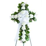 White Cross Sympathy Funeral Spray