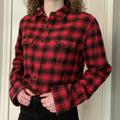 American Eagle Outfitters Shirts | American Eagle Mens Flannel Long Sleeve Button Down Shirt | Color: Black/Red | Size: M