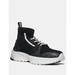 Coach Shoes | Coach High Top Knit Runners Sneakers In Black New In Box Women's Size 9.5 | Color: Black/White | Size: 9.5