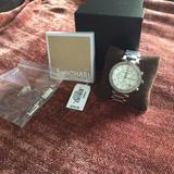 Michael Kors Accessories | Michael Kors Parker Watch | Color: Silver/White | Size: Os