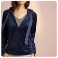 Anthropologie Tops | Anthropologie Saturday Sunday Velvet Velour Hoodie Size Xs | Color: Blue | Size: Xs
