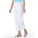 Appleseeds Women's Captiva Button-Pocket Cropped Pants - White - 1X - Womens