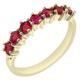 9ct Yellow Gold Ring, Hallmarked Natural Ruby Eternity Ring - Size S