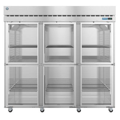Hoshizaki R3A-HG Steelheart 82 1/2" 3 Section Reach In Refrigerator, 6 Left/Right Hinge Glass Doors, 115v, LED Lighting, 82.5" Width, Silver