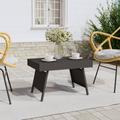 vidaXL Foldable Side Table Black 60x40x38 cm Poly Rattan