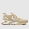 EA7 Emporio Armani crusher knit distance trainers in tan