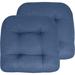Winston Porter Premium Thick Patio Pad Tufted 19 x 19 x 4" Solid Outdoor Chair Seat Cushions, 2 PacK in Blue | 4 H x 19 W x 19 D in | Wayfair