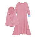 Fsqjgq Baby Girls Dresses Toddler Baby Girl Clothes Baby Girls Ramadan Abaya with Hijab Full Length Robe Burka Maxi Little Kid Toddler Baby Girl Dresses Size 1 Pink