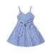 TAIAOJING Girls Dress 2023 Summer New Sleeveless V Neck Stripe Printed Toddler Princess Dresses 6 Years