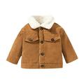 Herrnalise Infant Toddler Boys Girls Kid s Buttons Coat Plush Warm Casual Jacket Plush Thickened Cotton Jacket Corduroy Coat