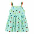 VerPetridure Toddler Girl Dresses Clearance Sleeveless Casual Dresses for Girls Toddler Kids Baby Girls Fashion Cute Sleeveless Sweet Heart Rainbow Print Slip Dress