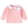 ZIZOCWA Kids Tank Tops Shirt Kids Children Toddler Baby Girls Long Sleeve Cute Cartoon Collar Cotton T Shirt Blouse Tops Outfits Clothes Pink Pink80