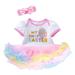 Rovga Outfits For Girls Clothes Happy Easter Egg Puffy Short Sleeve Skirt Set With Hair Accessories 0 To 24 Months For 3-6 Months