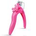 Acrylic Nail Clipper - Adjustable Stainless Steel Nail Tip Cutter Nail Clippers for Acrylic Nails Professional False Nail Trimmer with Measuring Gauge for Nail Salon Home Manicure Tools(Rose red)