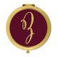 Koyal Wholesale Gold Compact Mirror Bridesmaid s Wedding Gift Burgundy Maroon Jewel Tone Monogram Letter Z 1-Pack