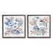 Stupell Industries Abstract Farmhouse Flowers & Leaves 2 Piece Framed Giclee Art Set By Janet Tava in Blue/Brown/Pink | Wayfair a2-492_fr_2pc_24x24