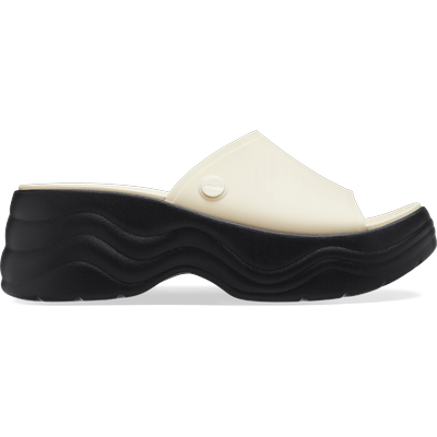 Crocs Vanilla/Black Skyline Slide Shoes