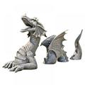 3PCS/Set Garden Dragon Statues Decoration Resin Dragon Sculpture Garden Decorï¼Œ Dragon Figure Landscaping Ornament for Home Indoor Outdoor Garden Courtyard Lawn Yard Gift