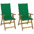 Aibecy Patio Reclining Chairs 2 pcs with Cushions Solid Acacia Wood