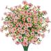 Viworld 6 bunches Artificial Flowers Bulk Outdoor UV Resistant Fake Plants for Outside No Fade Fall Flowers Greenery Shrubs for Hanging Basket Planters Window Box Garden Decor Pink