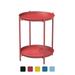 Grand Patio Indoor & Outdoor Side Table 2-Tier Weather-Resistant Steel Round End Table for Porch Poolside Bedroom Living Room Red