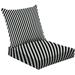 2-Piece Deep Seating Cushion Set Black white diagonal stripes Outdoor Chair Solid Rectangle Patio Cushion Set