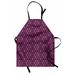 Oriental Apron Pattern with Abstract Nostalgic Flourish Floral Ornament Print Unisex Kitchen Bib with Adjustable Neck for Cooking Gardening Adult Size Plum and Multicolor by Ambesonne