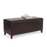 Homebeez 42 inch Wide Rectangle Lift Top Storage Ottoman Bench Faux Leather with Large Storage Space for The Living Room Entryway Bedroom