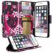 SPY Case for iPhone SE 2022 4.7 iPhone SE3/SE2/8/7 Wallet Case Leather Card Holder Magnetic Stand Book Flip Cover Shockproof Protection Case with iPhone SE 2020 - Hot Pink Heart
