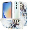 Compatible with Samsung Galaxy A54 5G Case with 360Â° Kickstand Luxury Shiny Soft Silicone Phone Case Anti-Scratch with Diamond Ring Holder Marble for Samsung Galaxy A54 5G Darkblue+Darkpurple