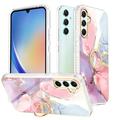 Compatible with Samsung Galaxy A34 5G Case with 360Â° Kickstand Luxury Shiny Soft Silicone Phone Case Anti-Scratch with Diamond Ring Holder Marble for Samsung Galaxy A34 5G Pink