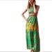 Anthropologie Dresses | Hemant & Nandita Mintzita Green Silk Floral Maxi Dress Size 0 | Color: Green | Size: 0