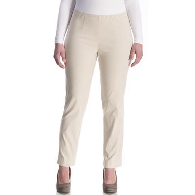 Schlupfhose KJBRAND "SUSIE Bengaline", Damen, Gr. 52 (26), K-Gr, beige, Web, Obermaterial: 80% Viskose, 17% Polyamid, 3% Elasthan, casual, gerade lang, Hosen, Sommerhose mit Schlupfbund Image